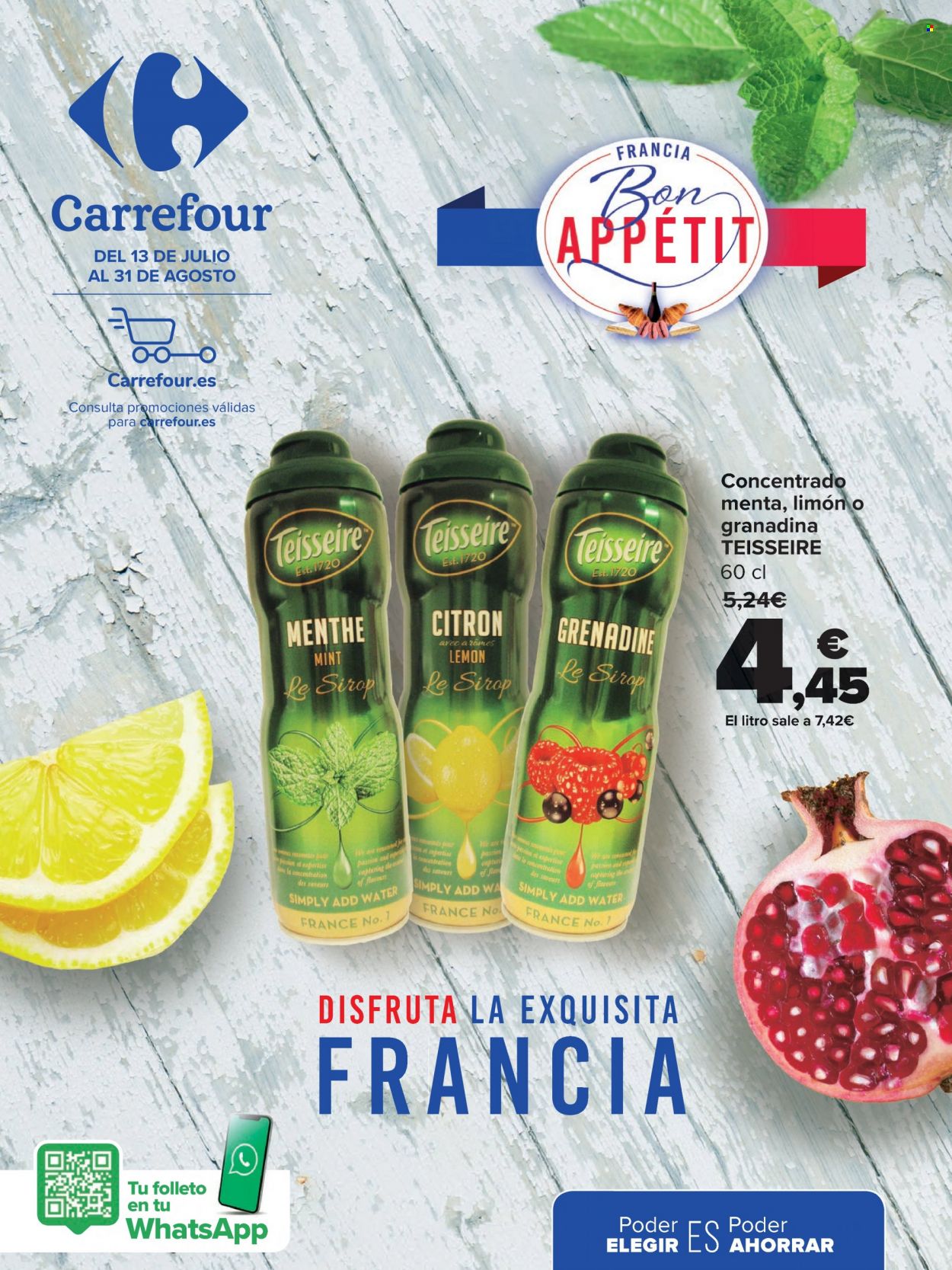 Folleto vigente Carrefour  - 13.7.2022 - 31.8.2022. Página 1.