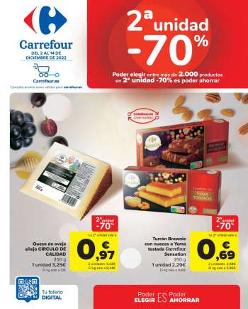 Folleto Carrefour - 2x1 Club Carrefour (Alimentación) y 2-70% (Alimentación, Bazar, Textil y Electrónica)