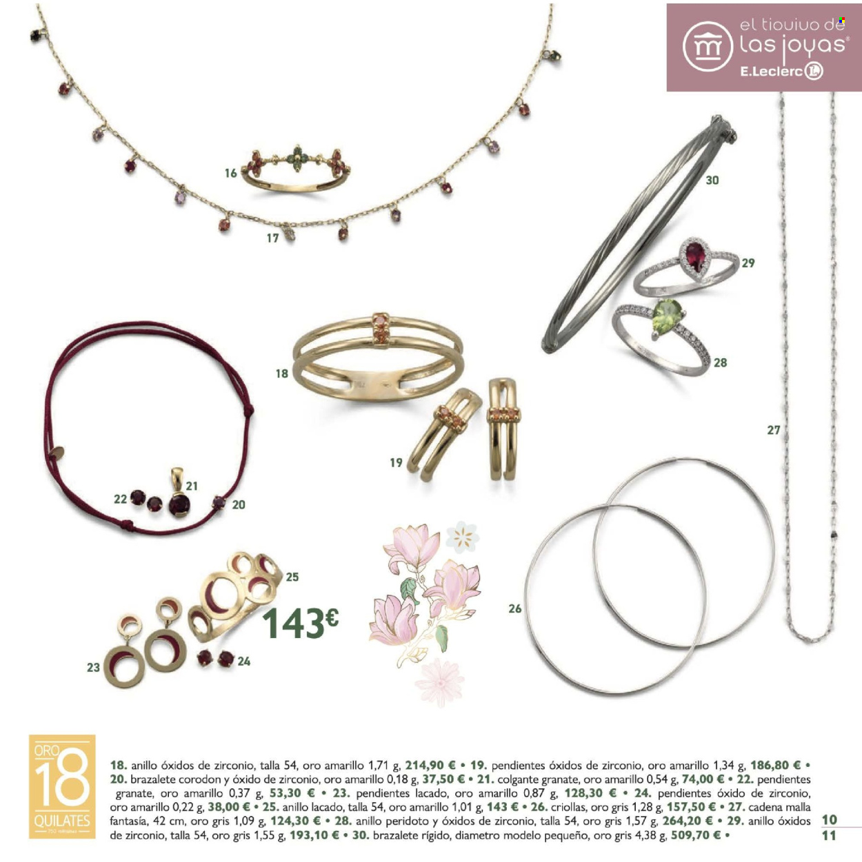 thumbnail - Folleto actual E.Leclerc - 10/04/24 - 15/06/24 - Ventas - anillo, cadena, joyas, pendientes, colgante para mujer. Página 11.