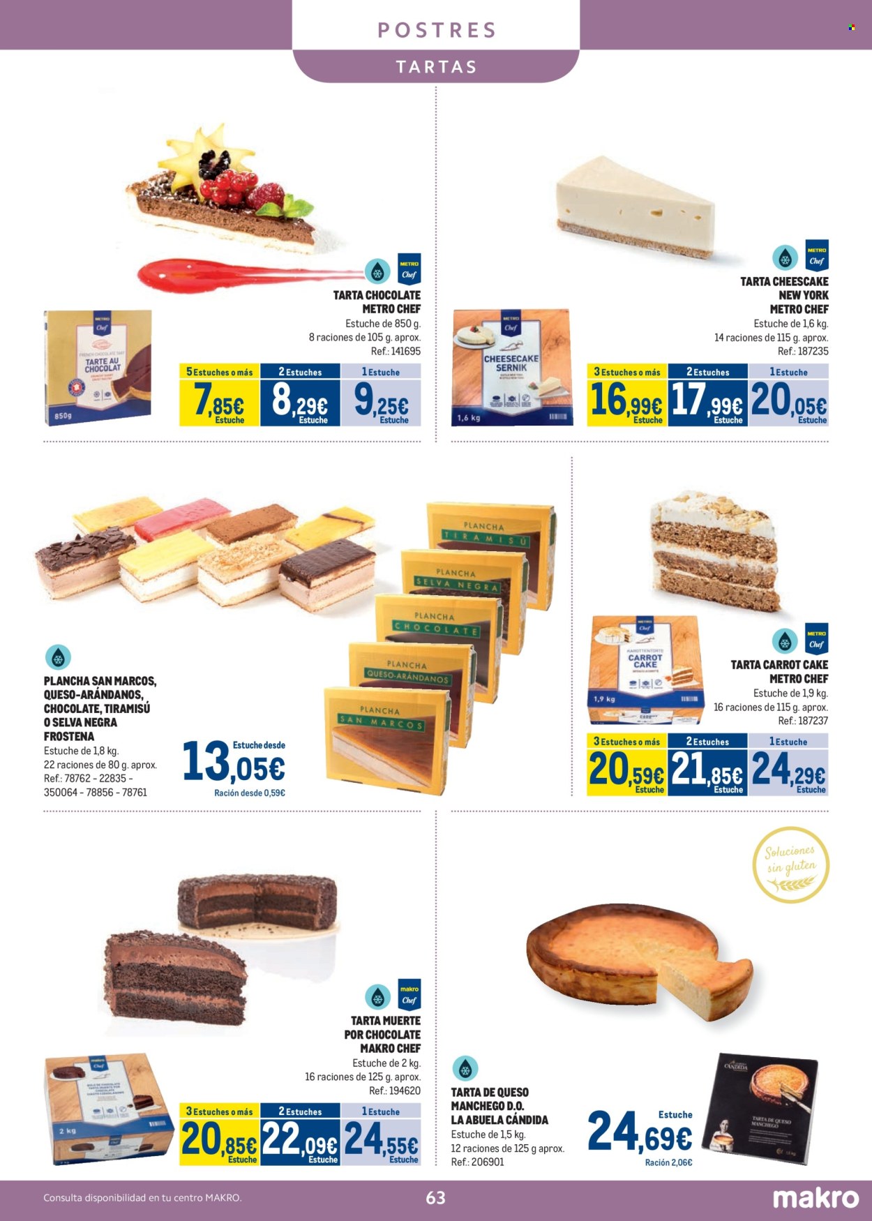 thumbnail - Folleto actual Makro - 18/03/24 - 05/05/24 - Ventas - Metro, arándano, productos sin gluten, tarta, postre. Página 63.