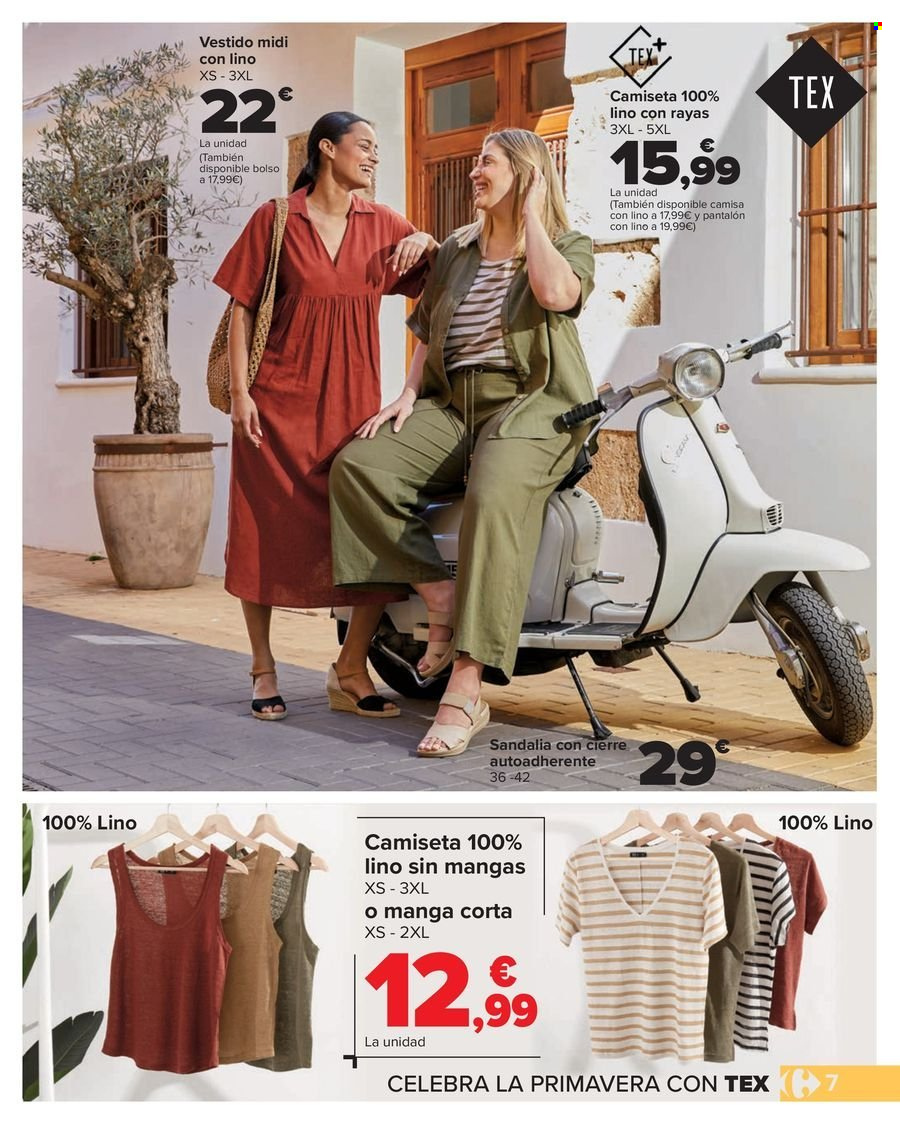 thumbnail - Folleto actual Carrefour - 10/04/24 - 16/05/24 - Ventas - vestido, sandalias, camiseta. Página 7.