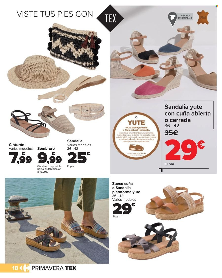 thumbnail - Folleto actual Carrefour - 10/04/24 - 16/05/24 - Ventas - sombrero, sandalias, cinturón, zuecos, cuna. Página 18.