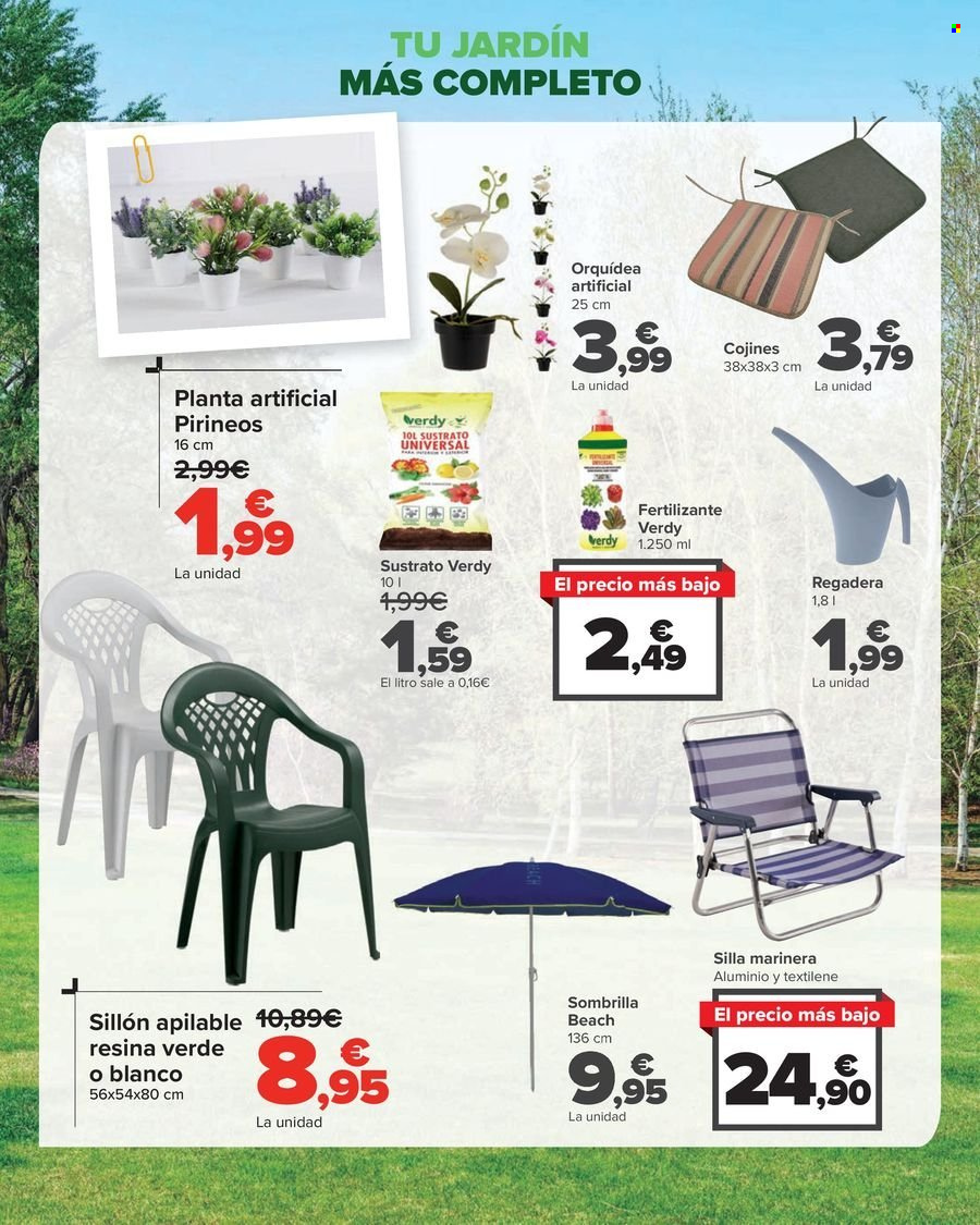 thumbnail - Folleto actual Carrefour - 18/04/24 - 16/05/24 - Ventas - sillón, sillón de jardín, sombrilla, planta artificial, silla, silla plegable, regadera, orquídea, cojín, fertilizante. Página 2.