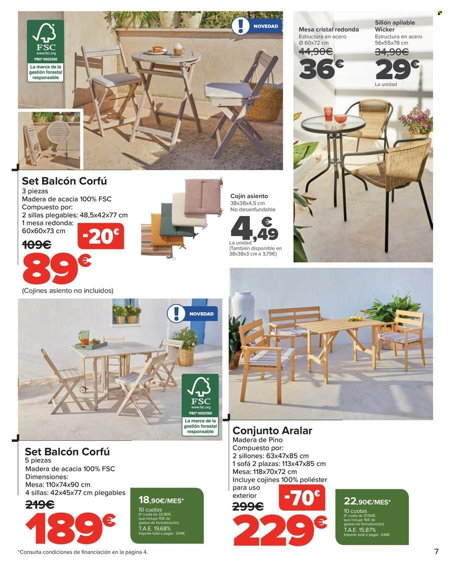 thumbnail - Folleto actual Carrefour - 18/04/24 - 16/05/24 - Ventas - mesa, mesa de jardín, sillón, sillón de jardín. Página 7.