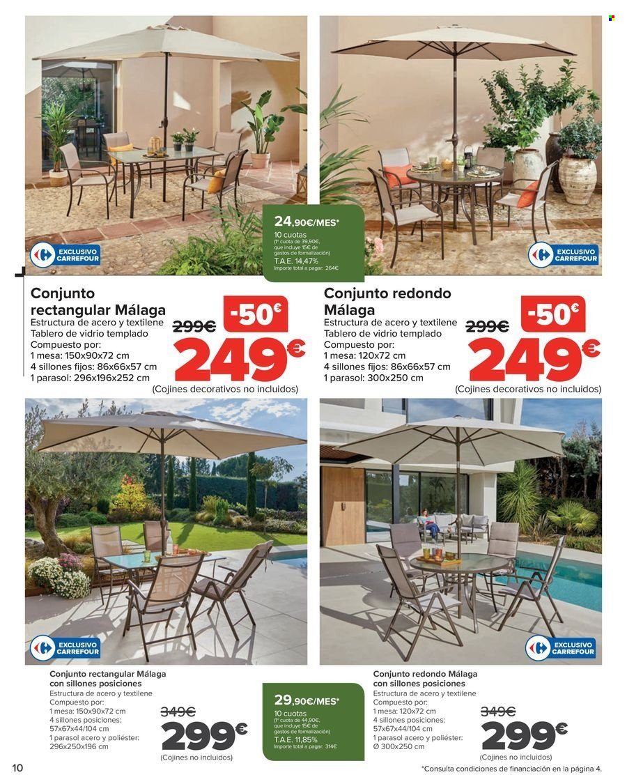 thumbnail - Folleto actual Carrefour - 18/04/24 - 16/05/24 - Ventas - sillón, mueble de jardín. Página 10.
