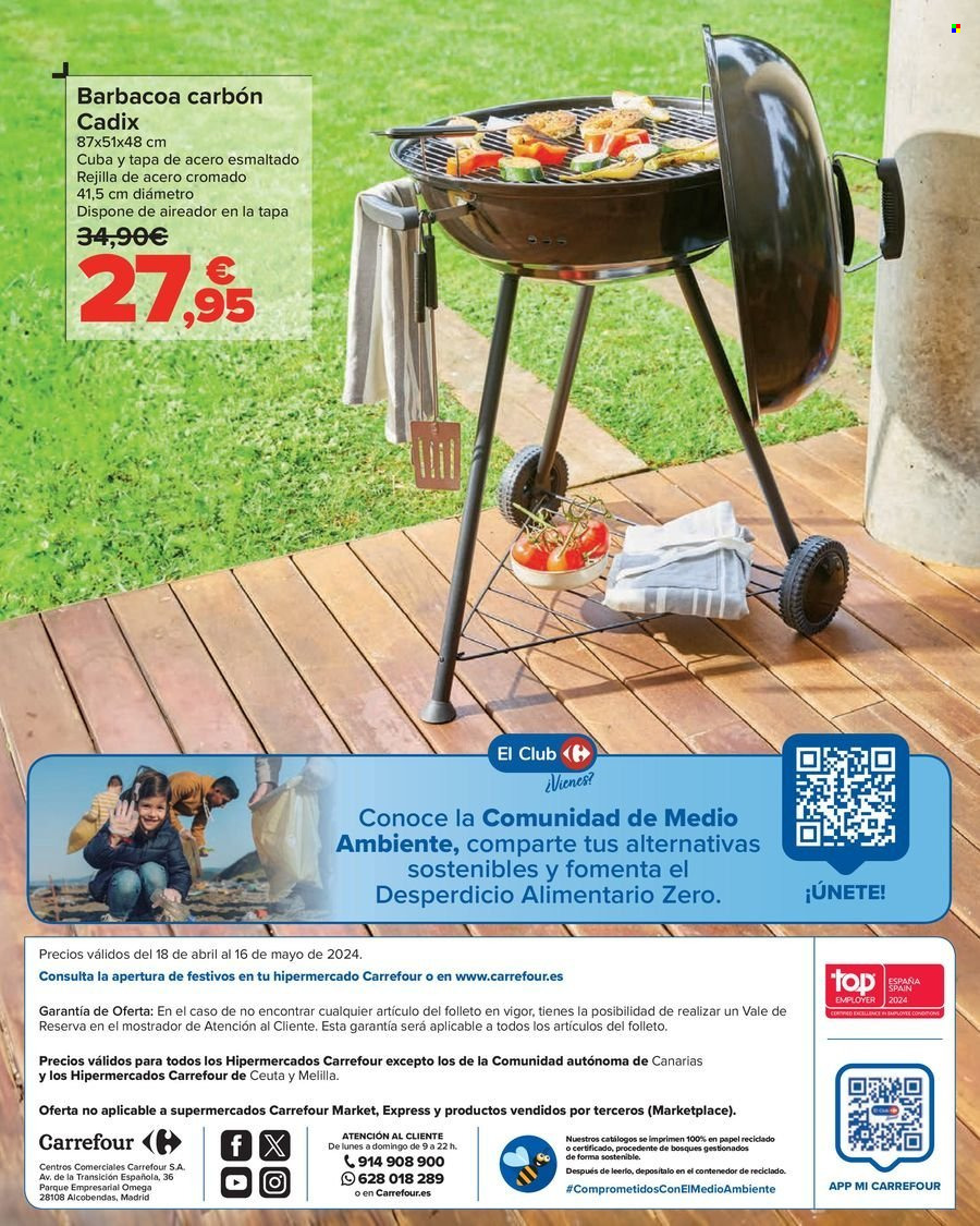 thumbnail - Folleto actual Carrefour - 18/04/24 - 16/05/24 - Ventas - barbacoa, grill. Página 34.
