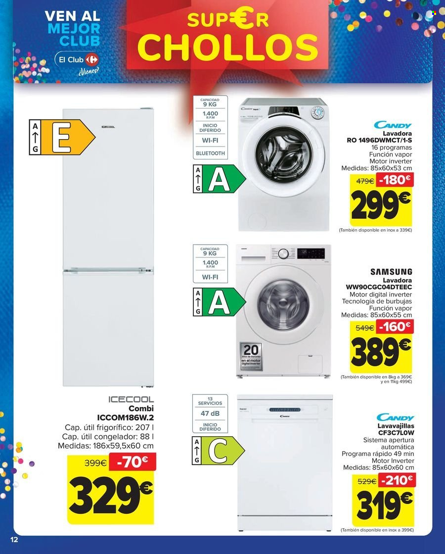 thumbnail - Folleto actual Carrefour - 22/04/24 - 09/05/24 - Ventas - Candy, lavadora, Samsung, lavavajillas. Página 12.