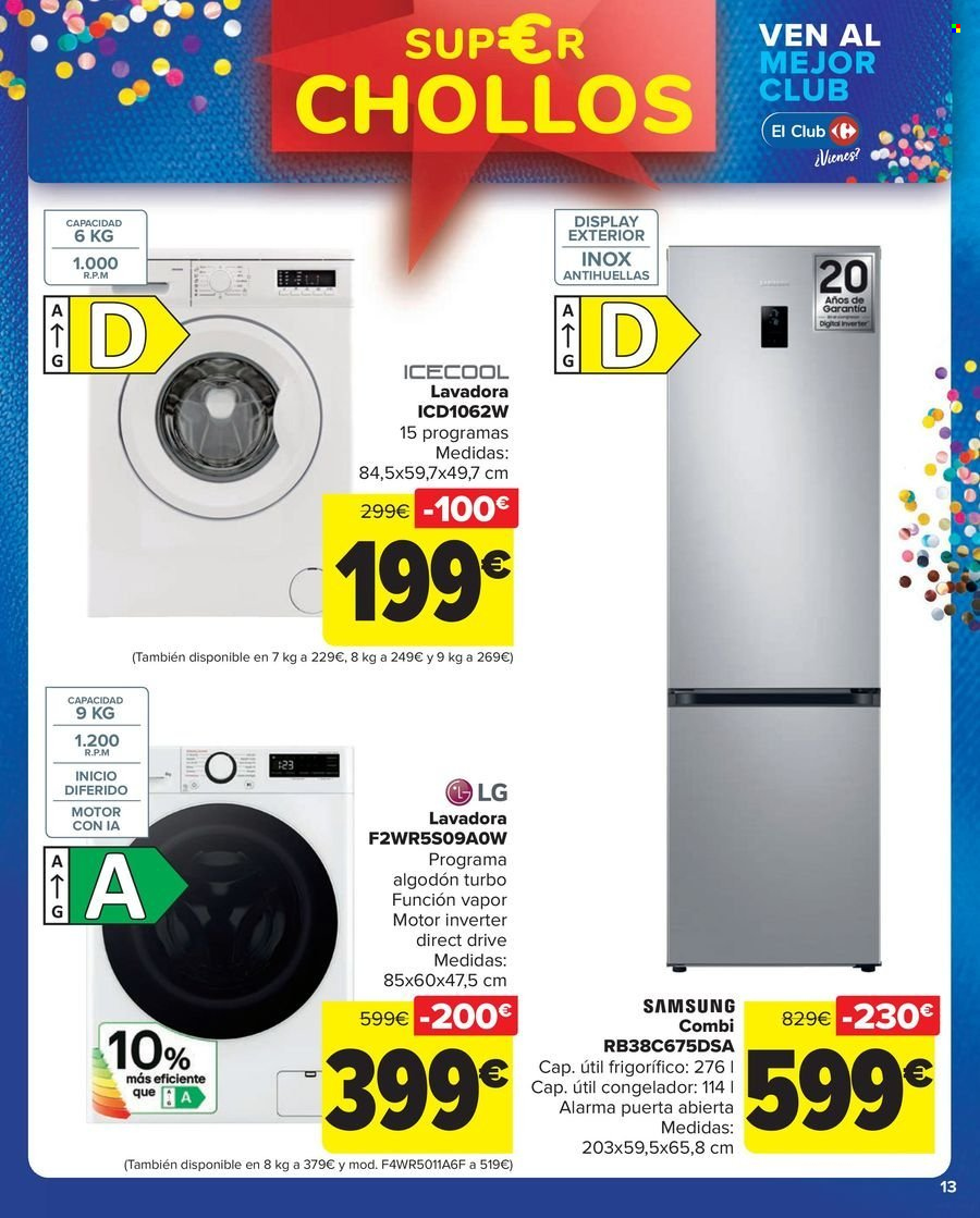 thumbnail - Folleto actual Carrefour - 22/04/24 - 09/05/24 - Ventas - Samsung, lavadora, LG. Página 13.