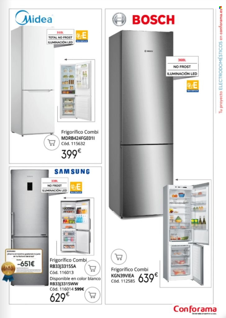 thumbnail - Folleto actual Conforama - Ventas - Bosch, Samsung, frigorífico, frigorífico combi. Página 67.