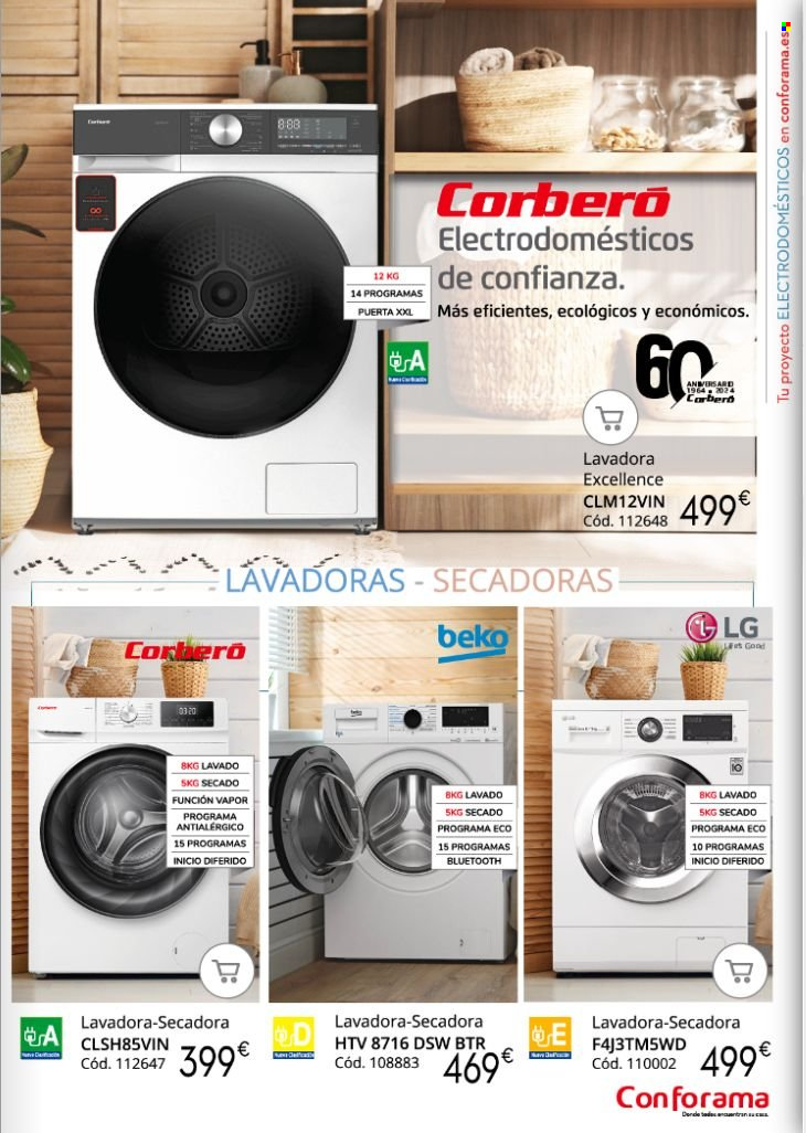 thumbnail - Folleto actual Conforama - Ventas - Beko, LG, lavadora, lavadora y secadora, secadora. Página 75.