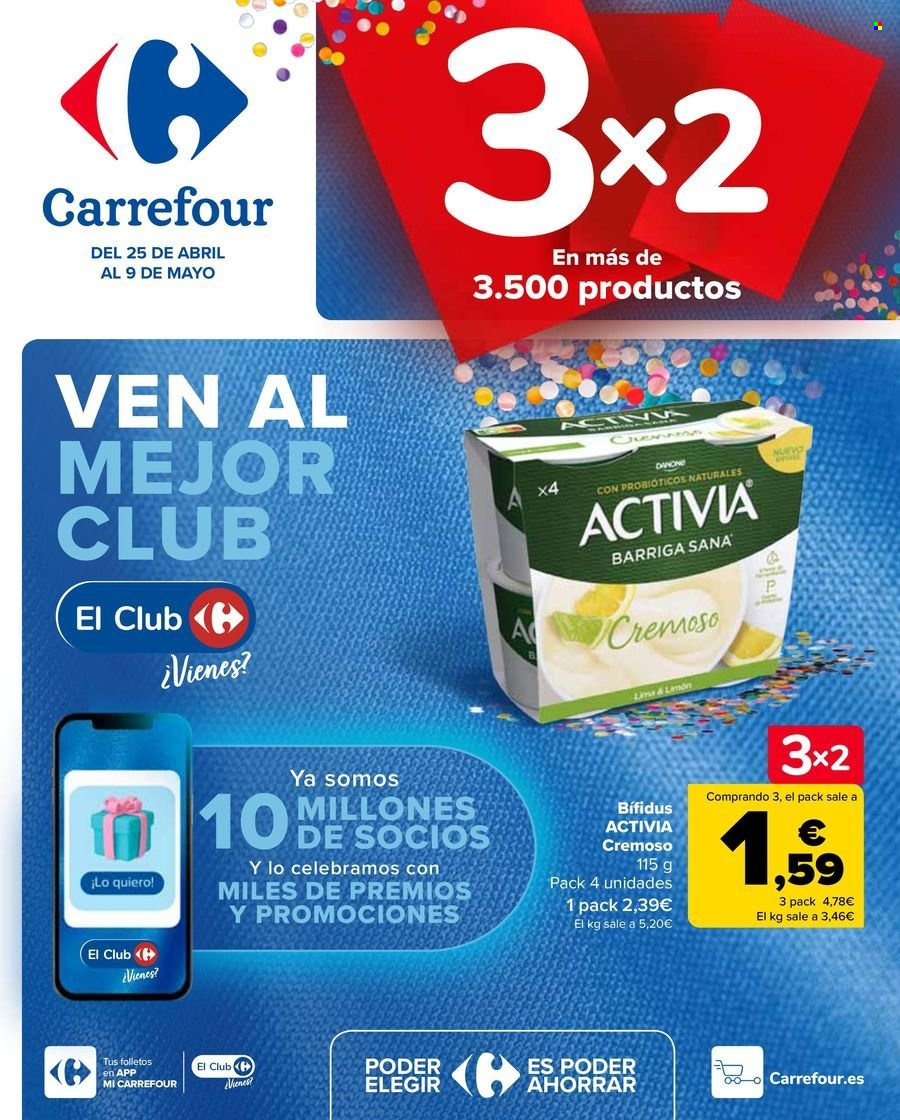 thumbnail - Folleto actual Carrefour - 25/04/24 - 09/05/24 - Ventas - Activia, bífidus. Página 1.