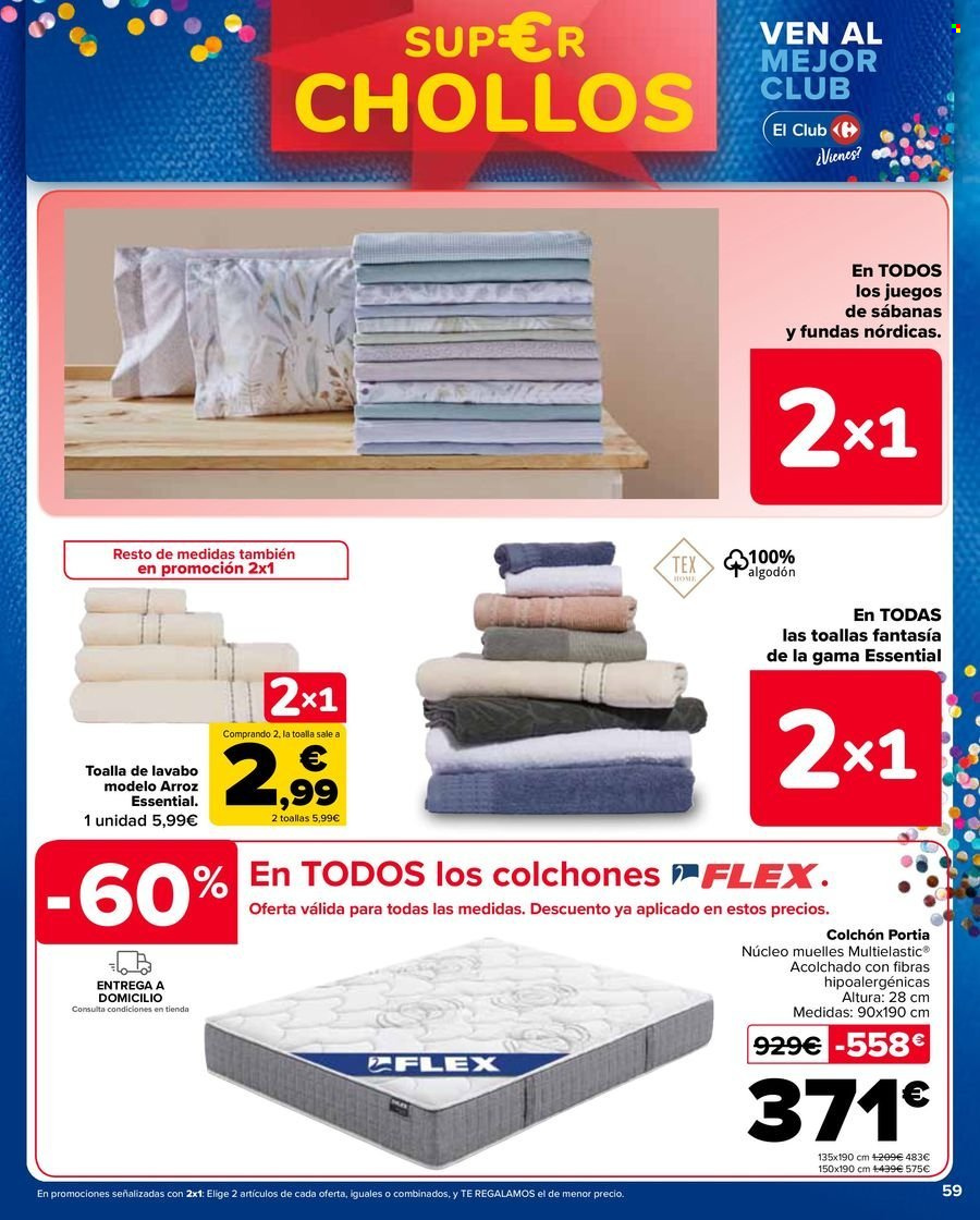 thumbnail - Folleto actual Carrefour - 25/04/24 - 09/05/24 - Ventas - sábana, colchón, arroz. Página 59.