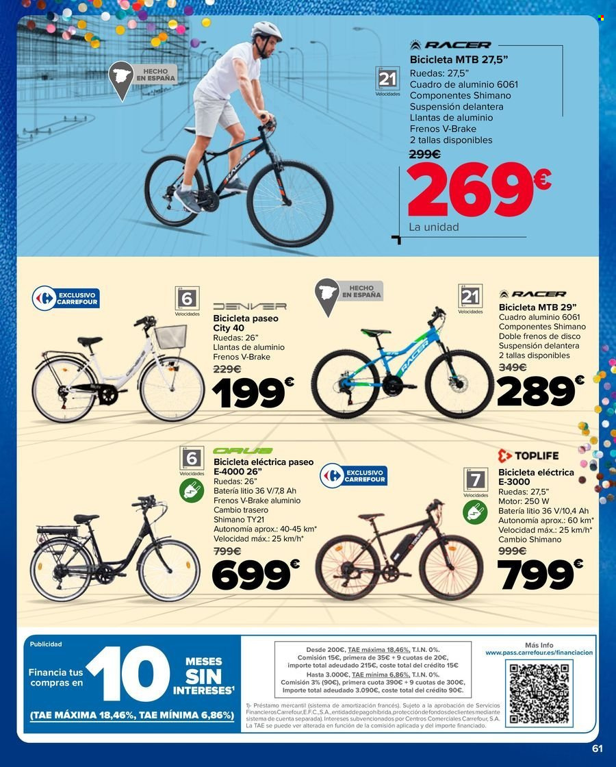 thumbnail - Folleto actual Carrefour - 25/04/24 - 09/05/24 - Ventas - bicicleta eléctrica, bicicleta. Página 61.