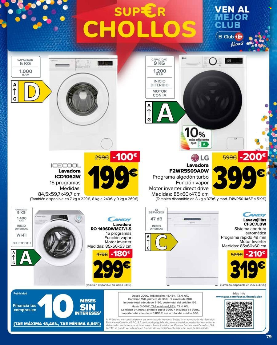 thumbnail - Folleto actual Carrefour - 25/04/24 - 09/05/24 - Ventas - LG, lavadora, Candy, lavavajillas. Página 79.