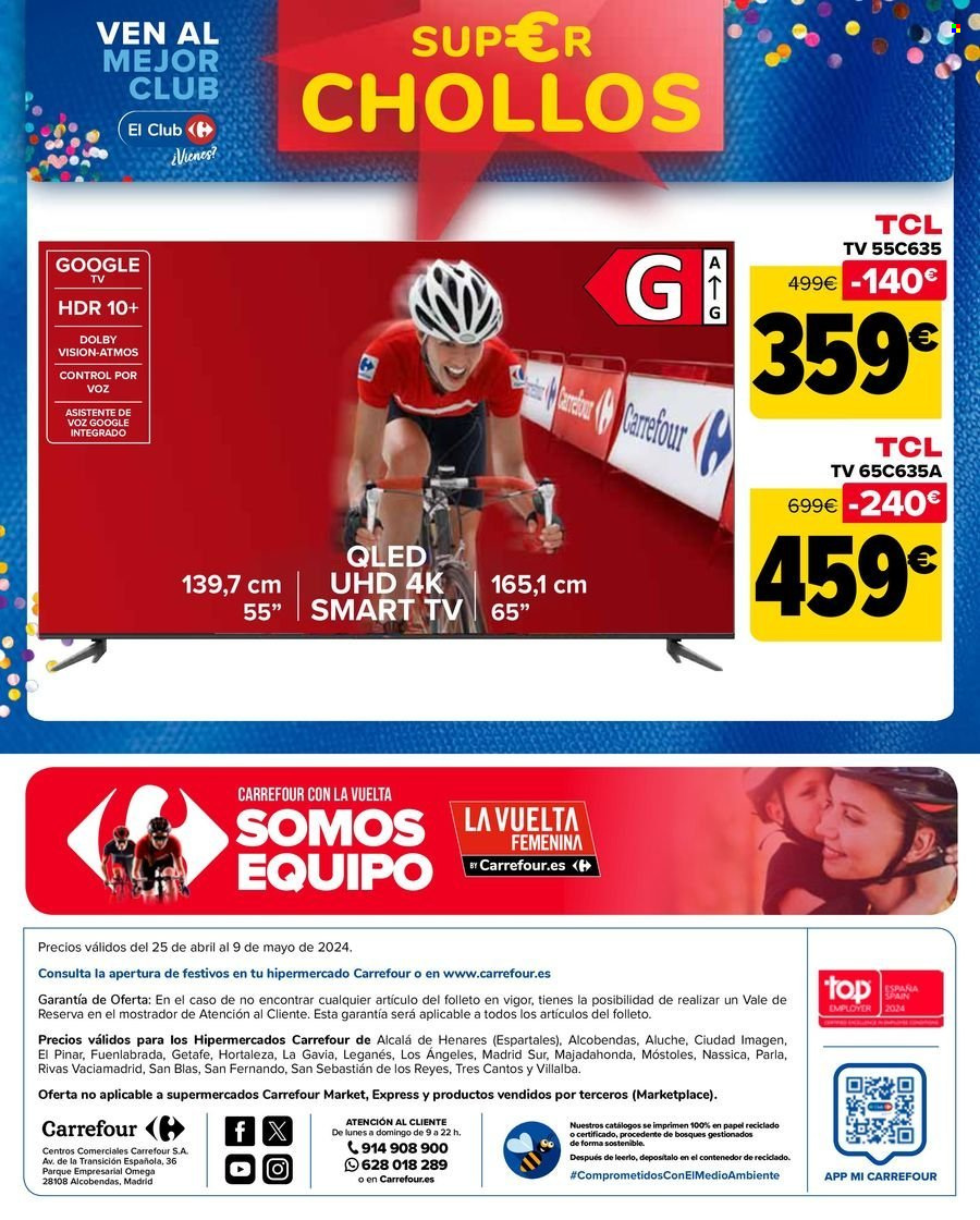 thumbnail - Folleto actual Carrefour - 25/04/24 - 09/05/24 - Ventas - Smart TV, TCL. Página 86.