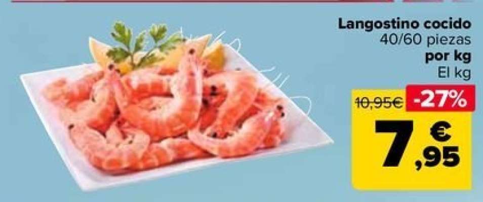 Langostino Cocido 4060 Piezas Por Kg