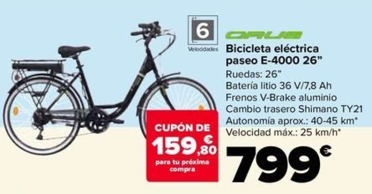 Orus - Bicicleta Electrica Paseo E-4000 26"