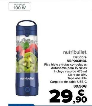 Nutribullet - Batidora NBP003NBL