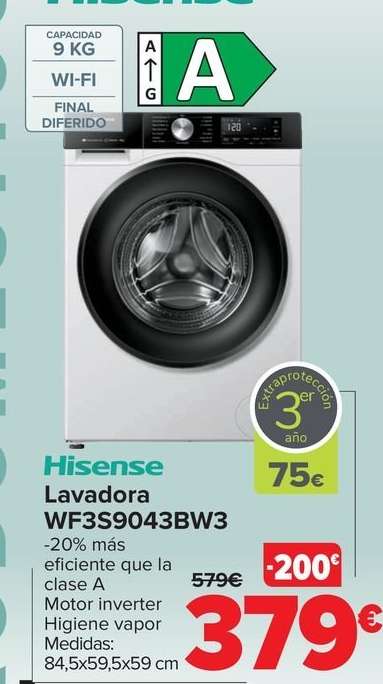 Hisense - Lavadora WF3S9043BW3