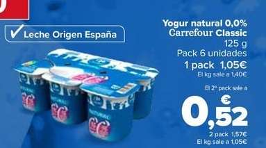 Carrefour - Yogur Natural 00% Classic