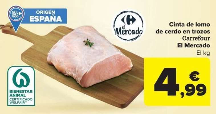 Carrefour - Cinta De Lomo De Cerdo En Trozos