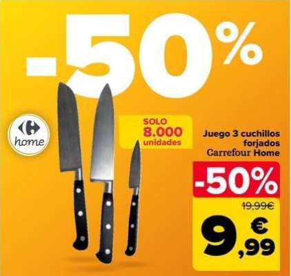 Carrefour Home - Juego 3 Cuchillos Forjados