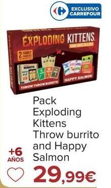 Pack Exploding Kittens Throw Burrito And Happy Salmon