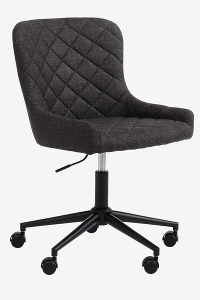 Silla de escritorio PEBRINGE tela gris oscuro/negro