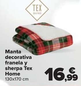 Tex Home - Manta Decorativa Franela Y Sherpa