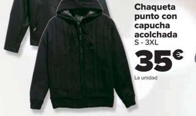 Chaqueta Punto Con Capucha Acolchada