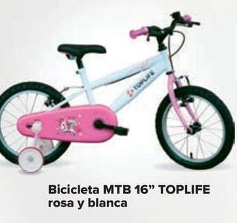 Toplife  - Bicicleta Mtb 16"  Rosa Y Blanca