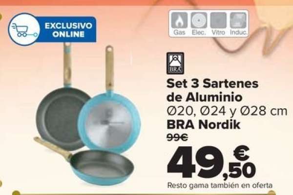 Bra - Set 3 Sartenes De Aluminio Nordik