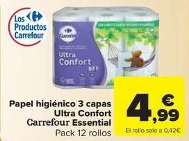 Carrefour - Papel Higiénico 3 Capas Ultra Confort Essential