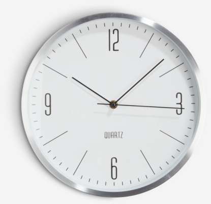 Reloj de pared HALVOR Ø30cm plateado