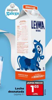 Leche desnatada Leyma 1 l