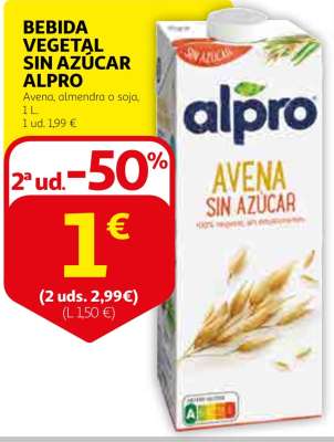 BEBIDA VEGETAL SIN AZÚCAR “ALPRO”.