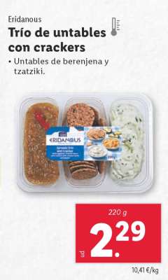 Trío de untables con crackers