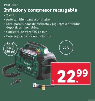 Inflador y compresor recargable