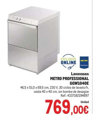 Lavavasos METRO PROFESSIONAL GGW1040E