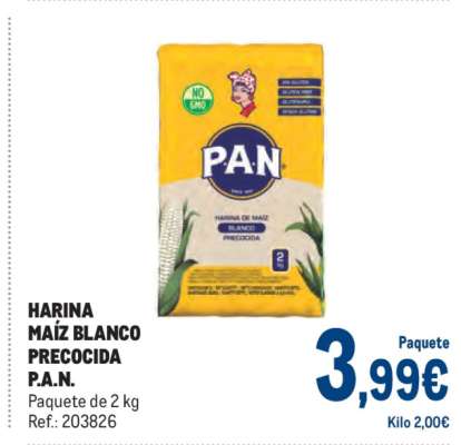 HARINA MAÍZ BLANCO PRECOCIDA P.A.N.