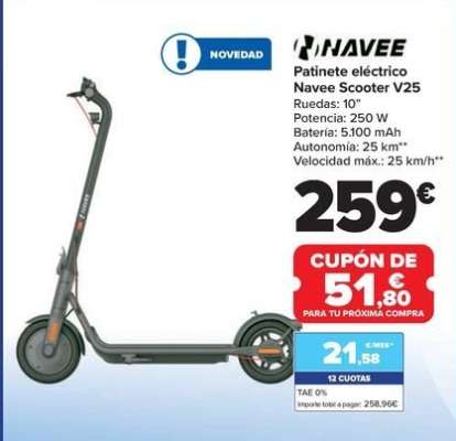 Patinete Electrico Navee Scooter V25