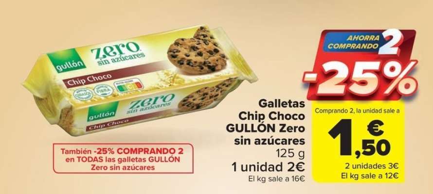 Gullón - Galletas Chip Choco Zero Sin Azucares