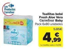 Carrefour - Toallitas Bebé Fresh Aloe Vera Baby