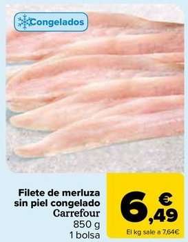 Carrefour - Filete De Merluza Sin Piel Congelado