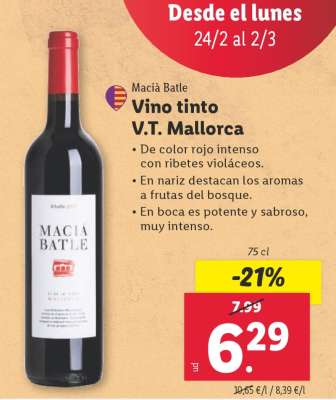 Macià Batle Vino tinto V.T. Mallorca