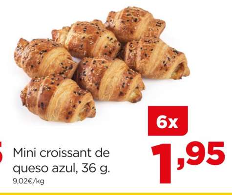 Mini croissant de queso azul, 36 g.