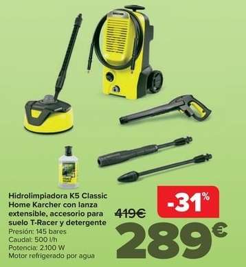 Kärcher - Hidrolimpiadora K5 Classic Home Con Lanza Extensible, Accesorio Para Suelo T-Racer Y Detergente