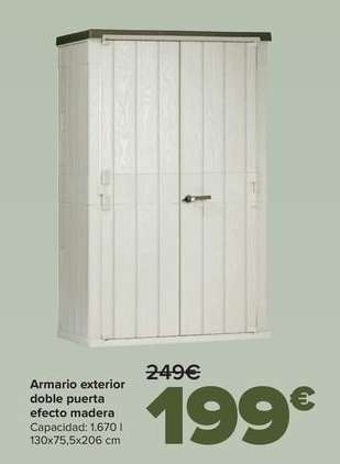 Armario Exterior  Doble Puerta  Efecto Madera