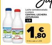 Leche semidesnatada o entera CENTRAL LECHERA ASTURIANA