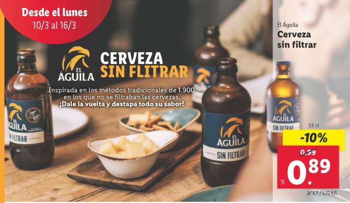 El aguila - cerveza sin filtrar